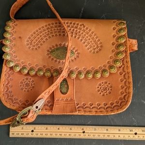 Handmade leather purse, made in Poland.